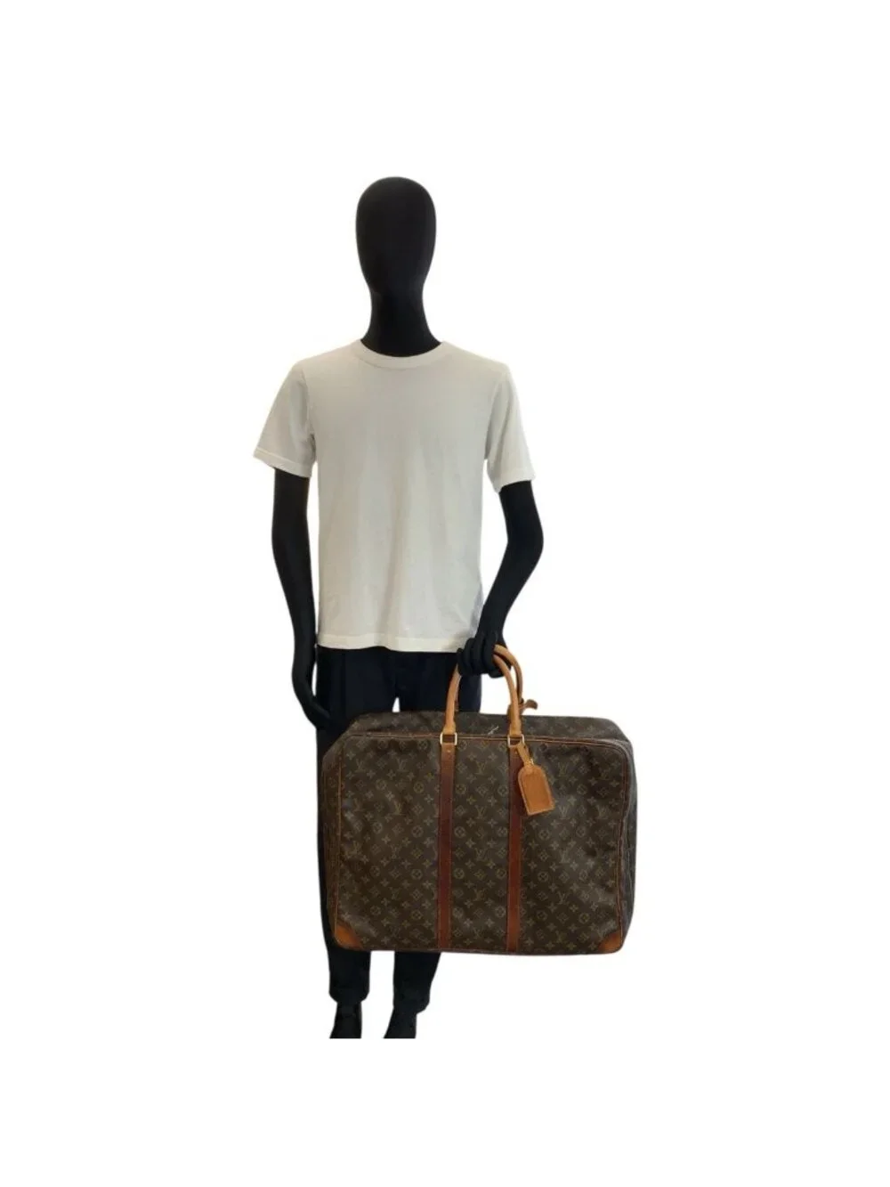 Louis Vuitton Monogram Sirius 55 Brown Gold Leather Boston